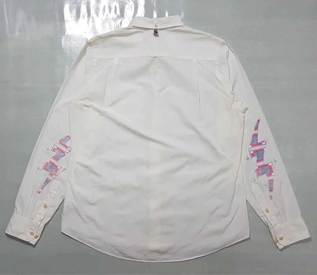 Visvim Spring-Summer 2017 Lungta B.D. Lightning Shirt Giza (Category: Formal Shirts) located in Manila. Submitted by greatergoodph (Listing ID 1281235683, Image 2). Description: Want to Sell: Visvim Spring-Summer 2017 Lungta B.D. Lightning Shirt Giza Tagged Size: 1 or Small Color: Ivory Condition: 9/10(Still in good condition. Please refer to all the detailed pictures I posted.) Material: Shell-88% Cotton,12% Linen. Componentry-100% Cotton. Made 