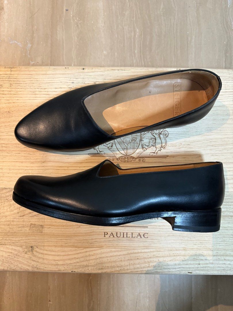 Mens black slip on dress shoes on sale