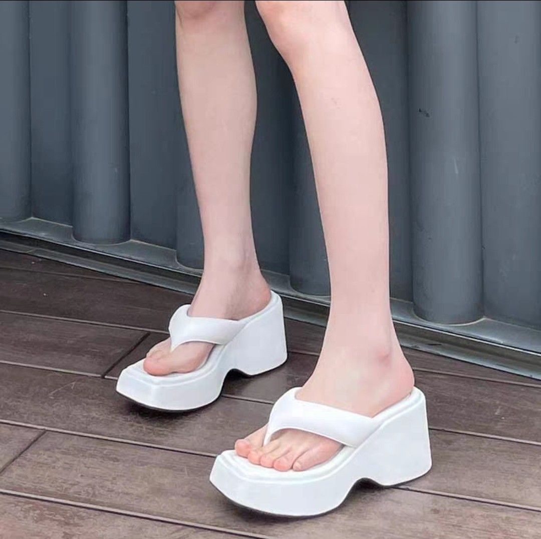 White platform wedge heels online