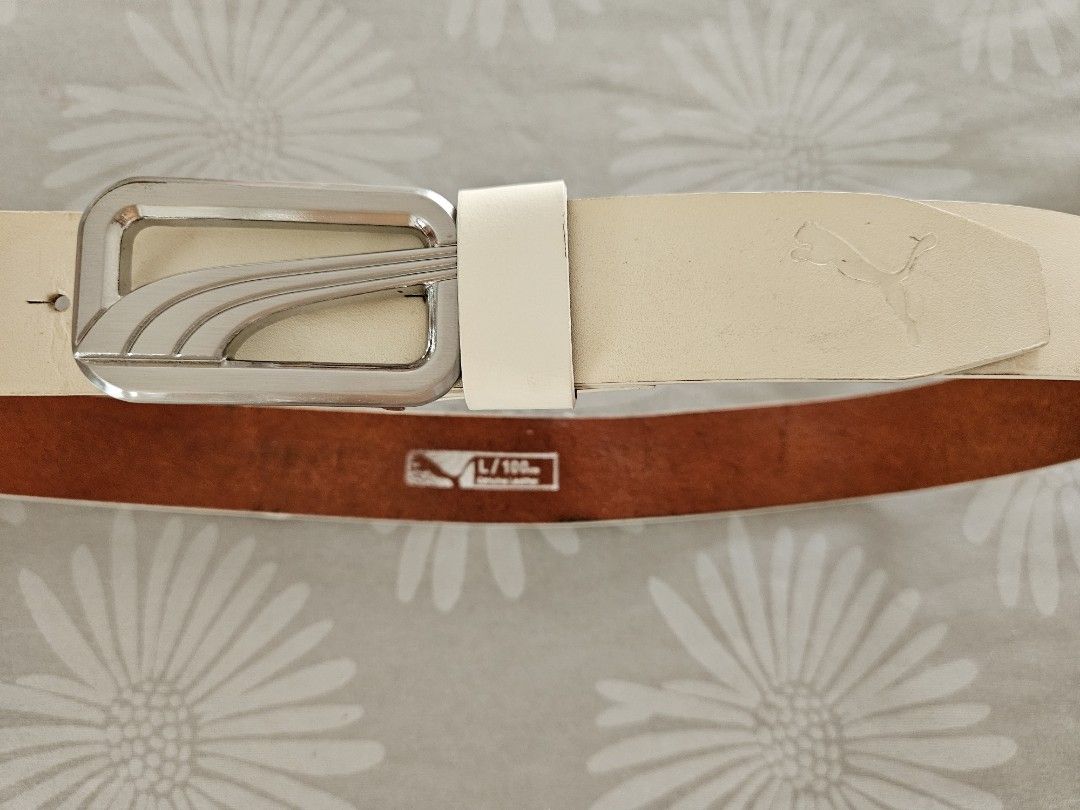 White Puma Leather Belt