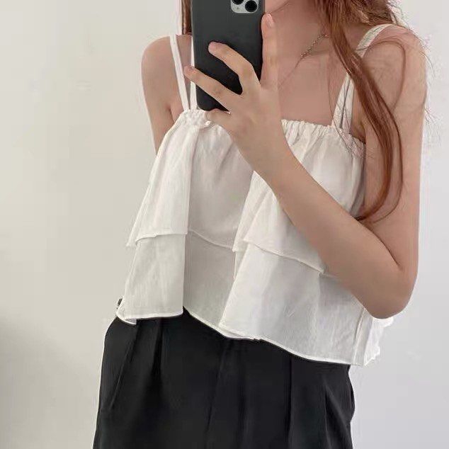 White spaghetti hotsell strap blouse