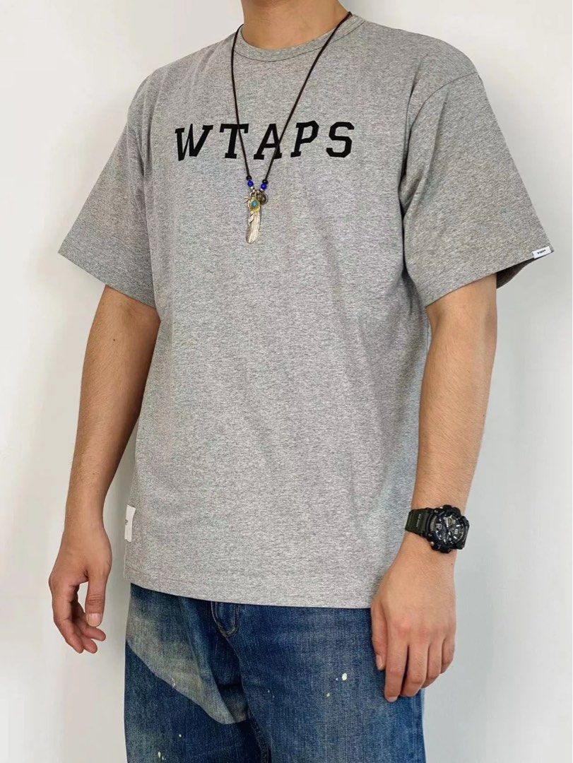 WTAPS 21SS college tee Cotton Gray 灰03, 男裝, 上身及套裝, T-shirt