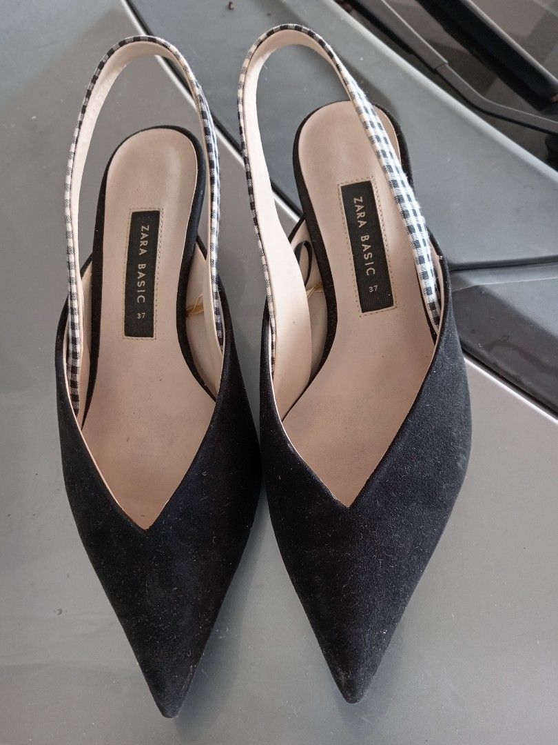 Gingham deals kitten heels