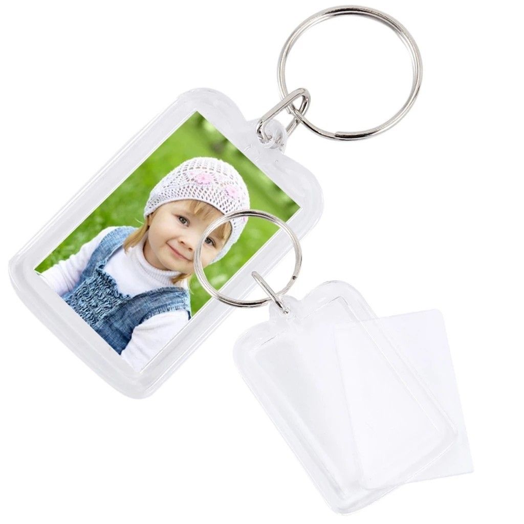 10pcs Photo Keychain Rectangle Transparent Blank Acrylic Insert Photo