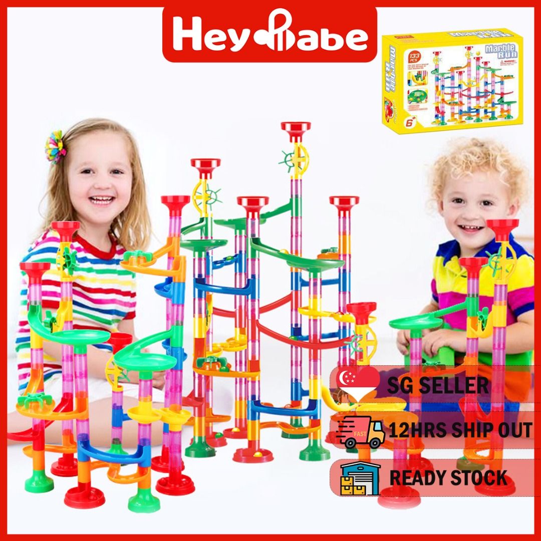 133Pcs Marble Run Construction Race, Maze Track Building Blocks. DIY Toys  for kids. HEYBABE., Hobbies & Toys, Toys & Games on Carousell