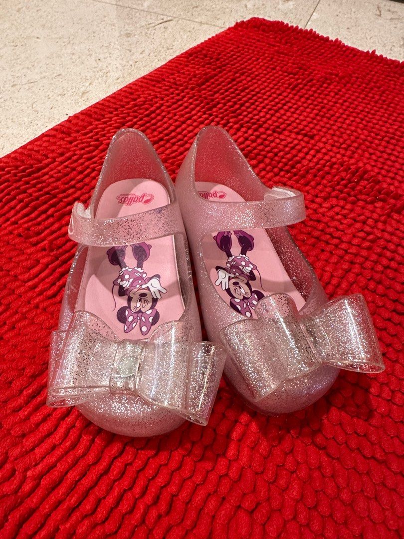 14 15cm Disney x Pallas Minnie Pink Jelly Shoes Babies Kids