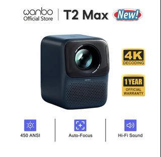 2023 Wanbo New T2 Max Projector 4K Decode HD Portable Android 9.0 Bluetooth Phone Mirror 3W Speaker