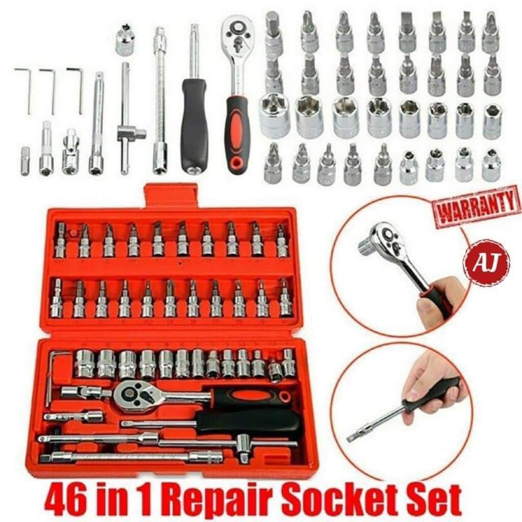 46pcs socket wrench set (Category: Construction Tools & Equipment) located in Manila. Submitted by yzlshop (Listing ID 1281497689, Image 2). Description: Brand new We offer COD , same day delivery within metro manila via Lalamove/Grab pm for more info. thank you!.
