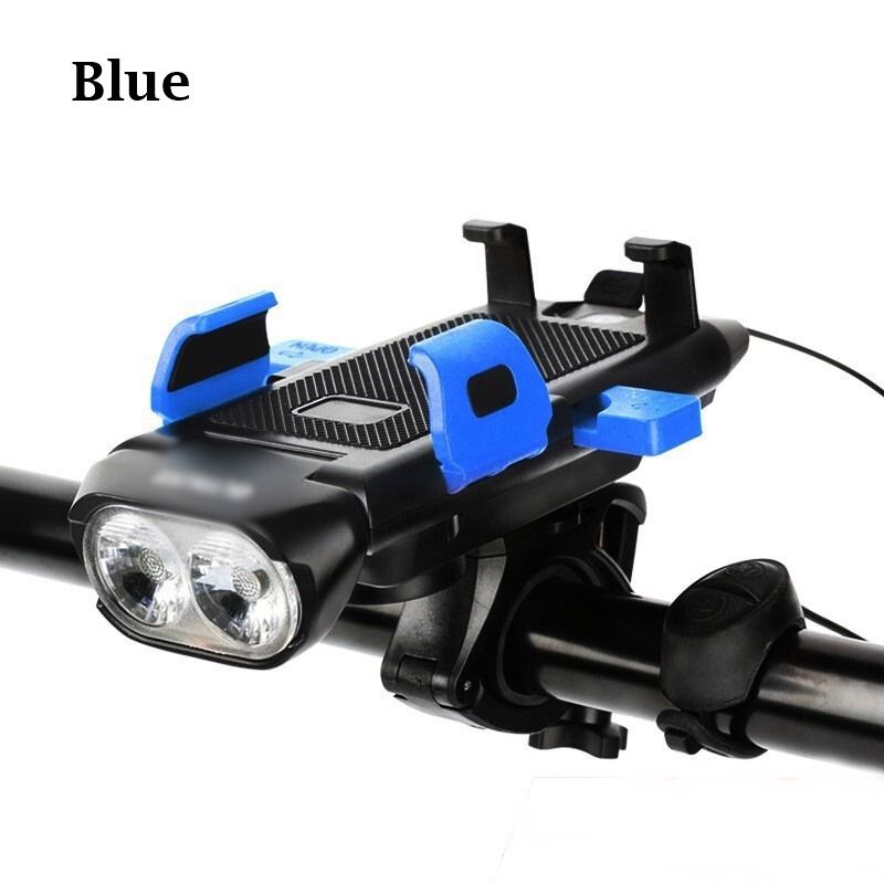 4 IN 1 Bicycle Bike Phone Stand Holder Mount LED Light Power Bank