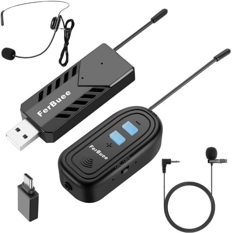 FerBuee Dual Dynamic Karaoke Wireless Microphone with Receiver and