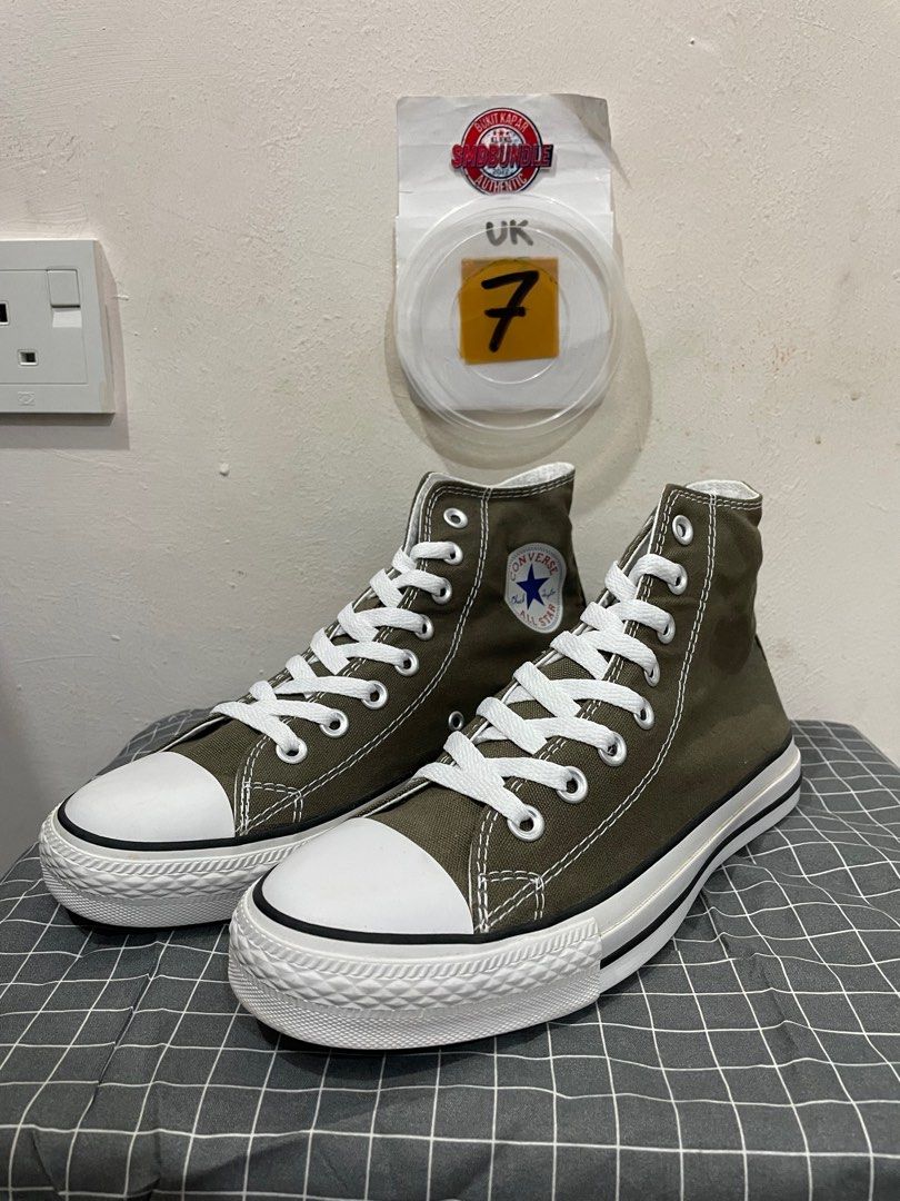 7UK CONVERSE ALL STAR HI ARMY GREEN Men s Fashion Footwear