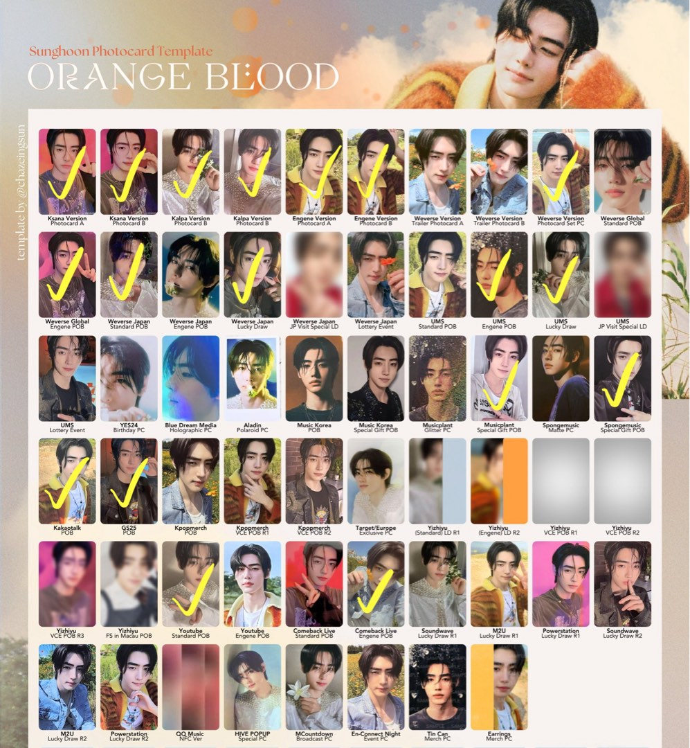 wtb ] enhypen sunghoon orange blood pcs, Hobbies & Toys