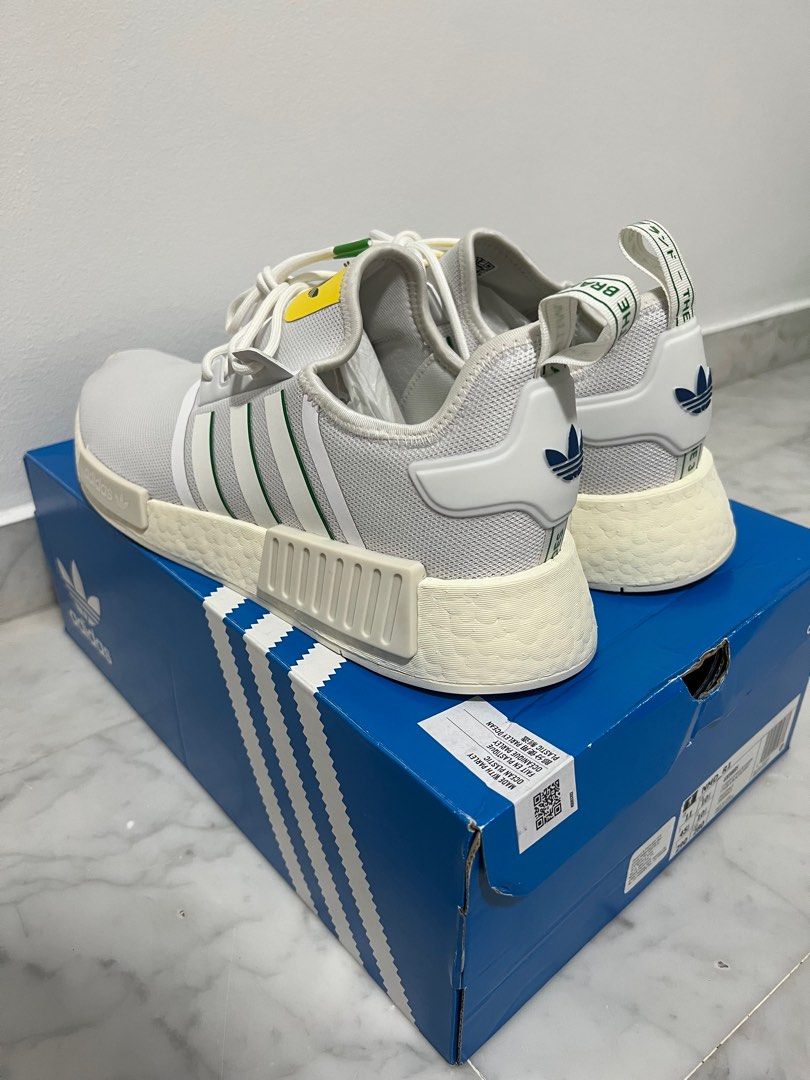 Adidas nmd r1 men's white and blue cheap