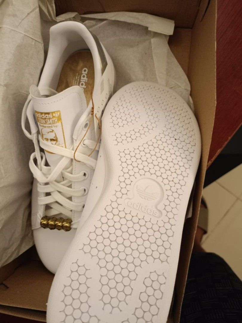ADIDAS STAN SMITH UNISEX SNEAKERS WHITE GOLD Special Edition Original Genuine Men s Fashion Footwear Sneakers on Carousell