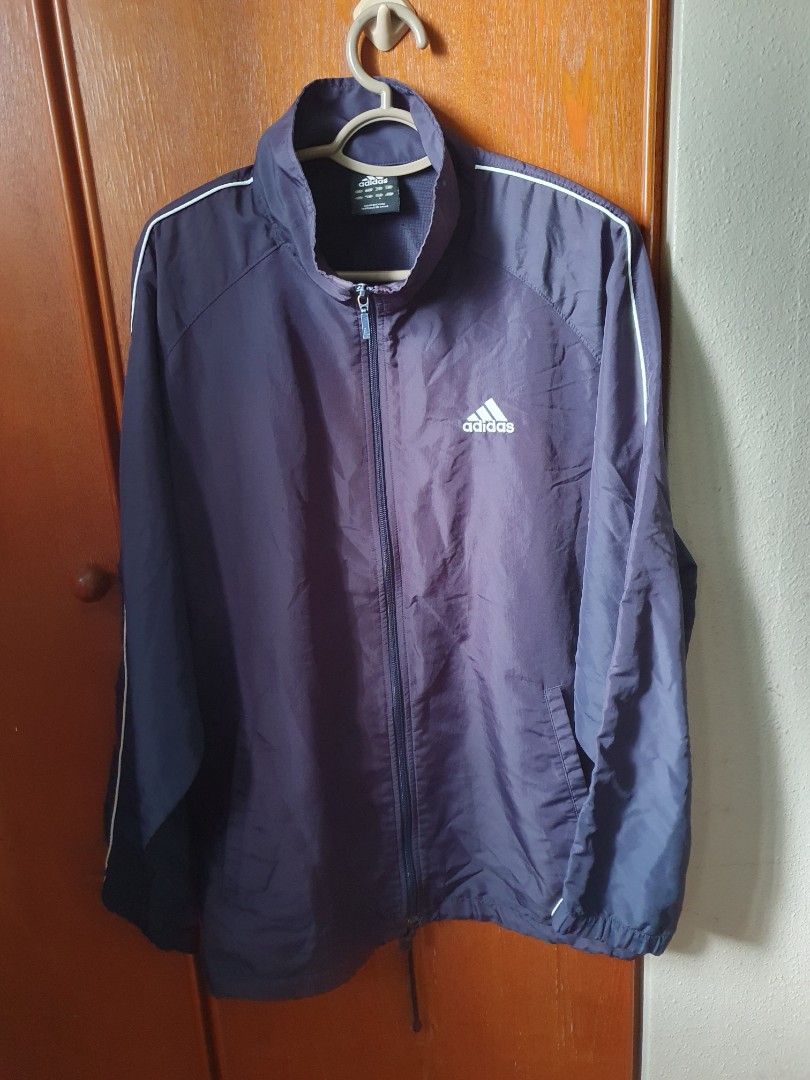 White and black adidas on sale windbreaker