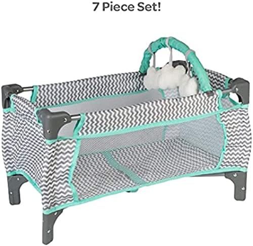 Adora Baby Doll Crib Pink Deluxe Pack N Play 7 Piece Set Fits