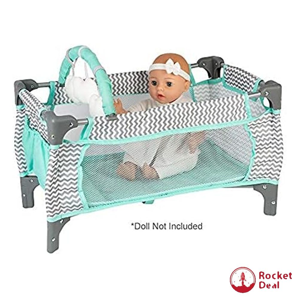 Adora Baby Doll Crib Pink Deluxe Pack N Play 7 Piece Set Fits