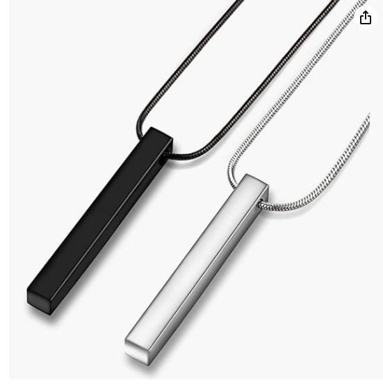 Aiyo Nice Stainless Steel Couple Necklace for Men and Women Bar