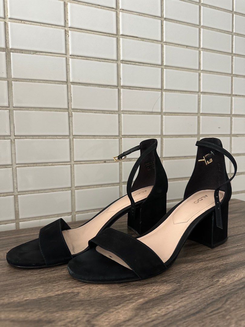 Aldo black sandal heels online