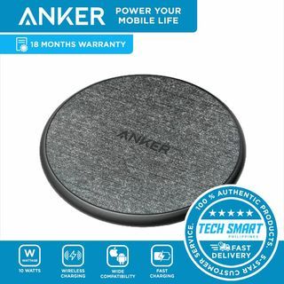 Anker PowerWave Pad (Fabric) Wireless Charger for iPhone, Samsung