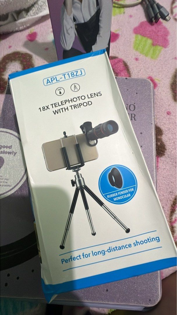 apexel monocular zoom lens 18x25 (Category: Lens & Kits) located in Quezon City. Submitted by reginasndg (Listing ID 1281618912, Image 2). Description: 18 x 25 apexel zoom lens Complete kit Perfect for concert goes Never used Rfs: not compatible with my phone Negotiable dm.