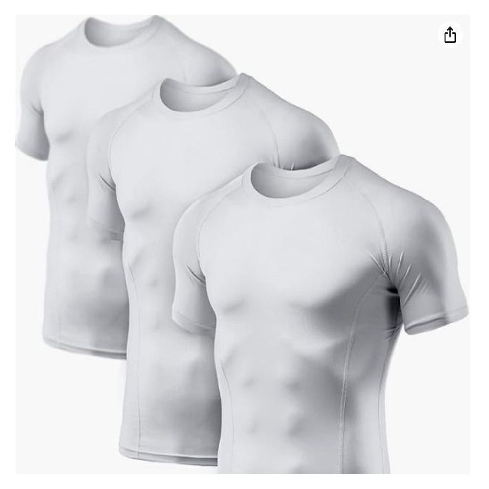 White short sleeve compression shirt top