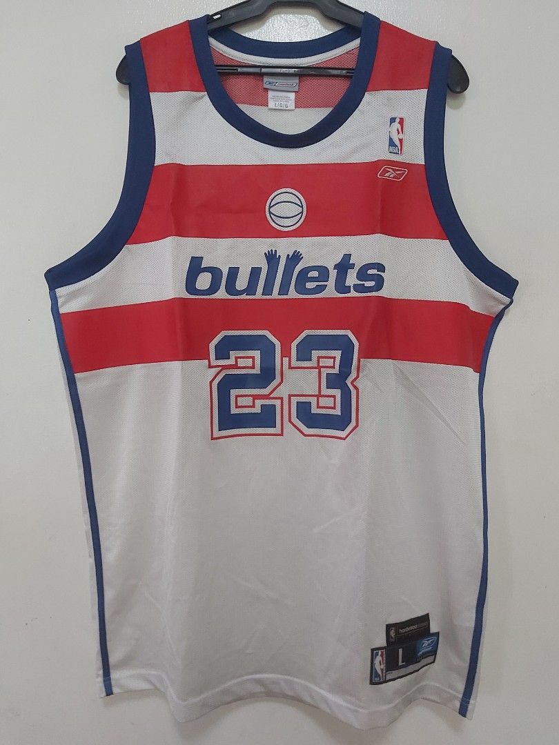 Authentic Vintage Michael Jordan Washington Bullets Replica Jersey (Category: Activewear) located in Cainta. Submitted by rylo7 (Listing ID 1281463769, Image 1). Description: Authentic Vintage Michael Jordan Washington Bullets Hardwood Classics Replica Jersey. Hard to find collector's item NBA Jerseys. 100% Authentic & Legit. Minor issue due to old age (See pic #5). Size Large #VintageJersey #ClassicJersey #memorabilia.