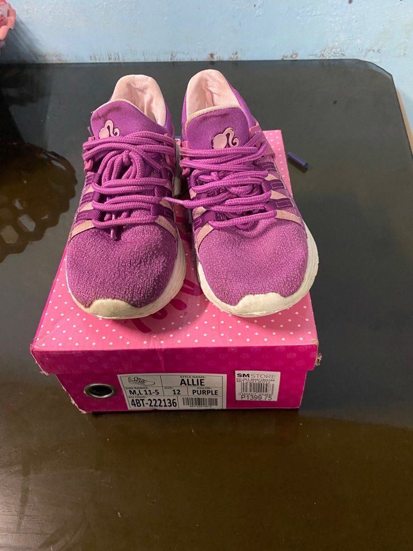 Barbie Allie shoes size 12 (Category: Babies & Kids Fashion) located in Binan City. Submitted by casseyshoppe (Listing ID 1281534751, Image 3). Description: Im selling barbie allie shoes size 12 or 19-20cm In purple color Need wash No heel drag In good condition Bought is 1399.75 at SM city sta. Rosa Payment first thru gcash Shipping via j&t or lalamove at buyer’s expense .