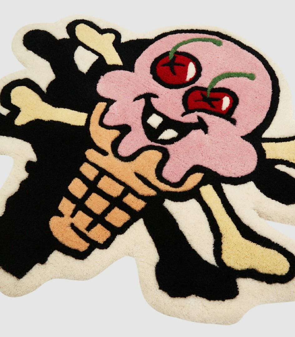 Billionaire Boys Club Ice Cream BBC Icecream Cones & Bones logo Rug 億萬少年俱樂部冰淇淋糖果和骨頭潮牌藝術地毯地氊,  傢俬＆家居, 家居裝飾, 地氊-