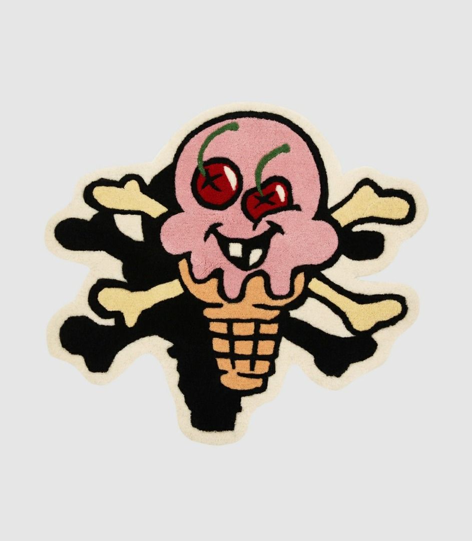 Billionaire Boys Club Ice Cream BBC Icecream Cones & Bones logo Rug 億萬少年俱樂部冰淇淋糖果和骨頭潮牌藝術地毯地氊,  傢俬＆家居, 家居裝飾, 地氊-