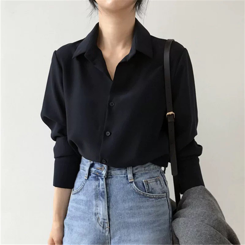 Black Ciffon semi formal blouses Top Women s Fashion Tops