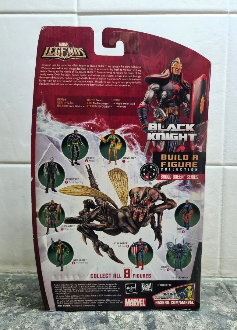 BLACK KNIGHT - Hasbro Marvel Legends Brood Queen Series (Category: Figurines & Statues) located in Quezon City. Submitted by charliebrown_olx (Listing ID 1281438377, Image 2). Description: BLACK KNIGHT Classification: New, Factory Sealed Condition: Mint on Near Mint Card TERMS & CONDITIONS: 1. C.O.D. Can meet buyers at - Del Monte Ave, Q.C. - Mla Memorial Park Sucat - Sundays 10am-11am 2. Shipping c/o buyer. 3. Prices are Final. 4. Respect the Ad