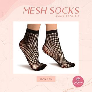 Black Mesh Fishnet Ankle Socks