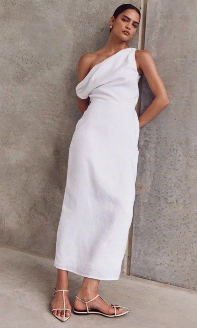 dissh asymmetrical dress ALMA BLACK ASYM LINEN MIDI DRESS DISSH