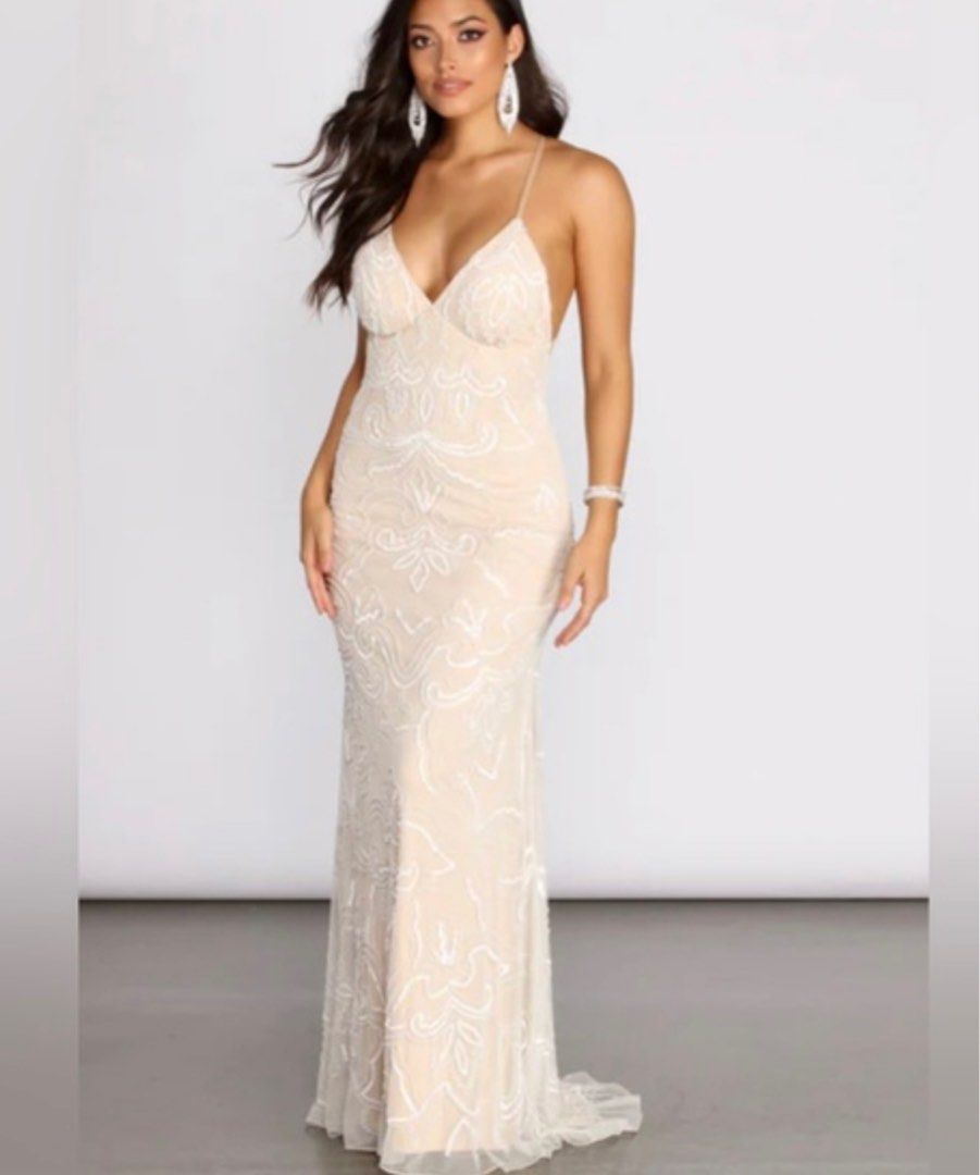 open lace back dress Adora Design 3199 Off Shoulder 3D Floral Satin Slit Prom Gown