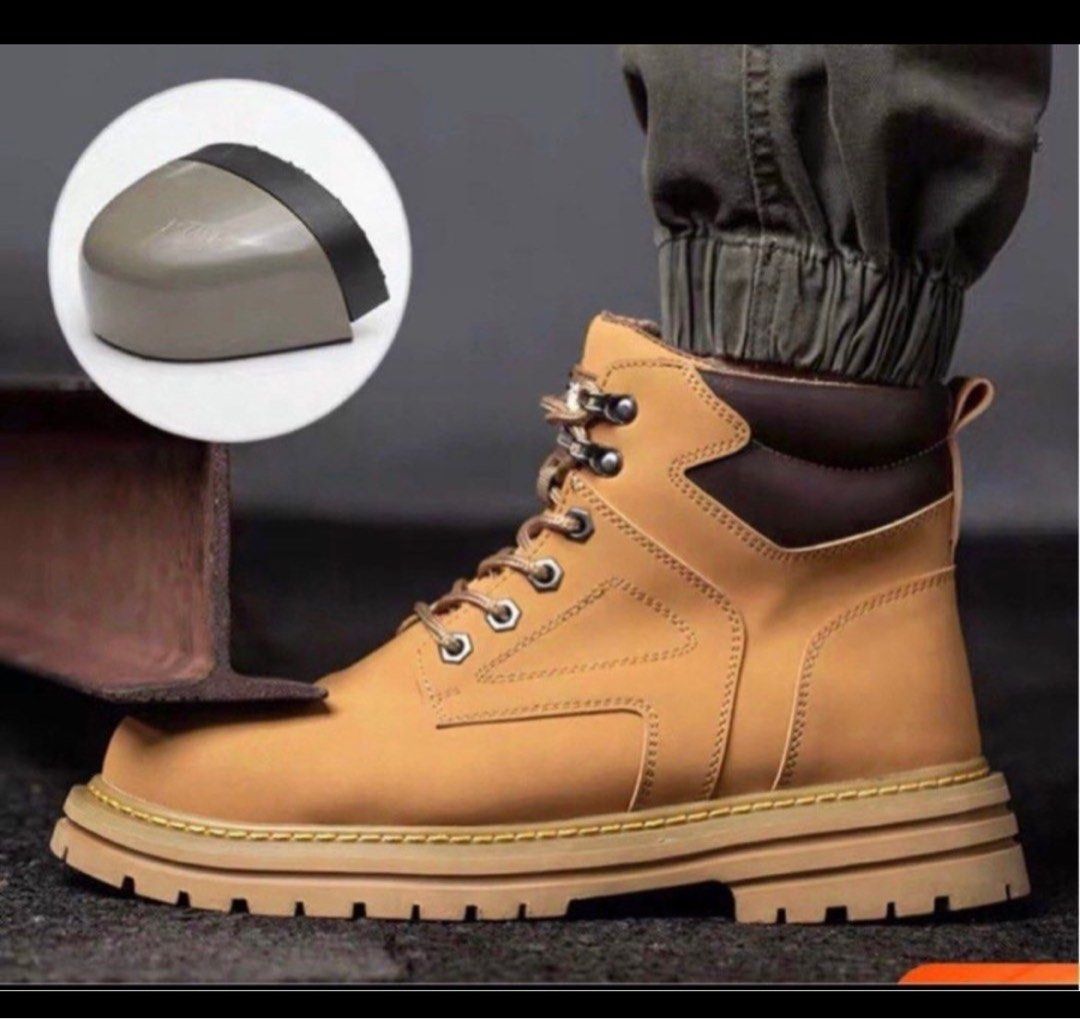 Men's fashion steel toe boots outlet