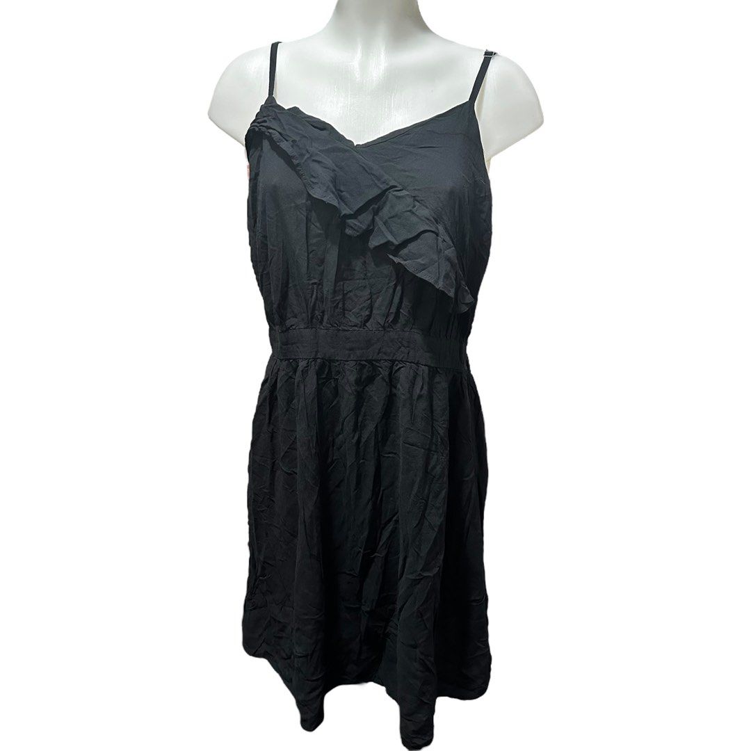 little black dress chanel 1926 GANNI Women's Satin Mini Dress In Polka Dot Print, Black, FR 38 (6) main image 1