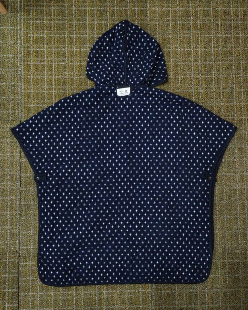 Bridge and Burn x Kiriko Poncho (Category: Coats, Jackets and Outerwear) located in Baguio. Submitted by fidelcatto (Listing ID 1281547881, Image 2). Description: 9/10 Condition Free size has stain on the sashiko on the reverse side When worn pic on the last 2 slides.