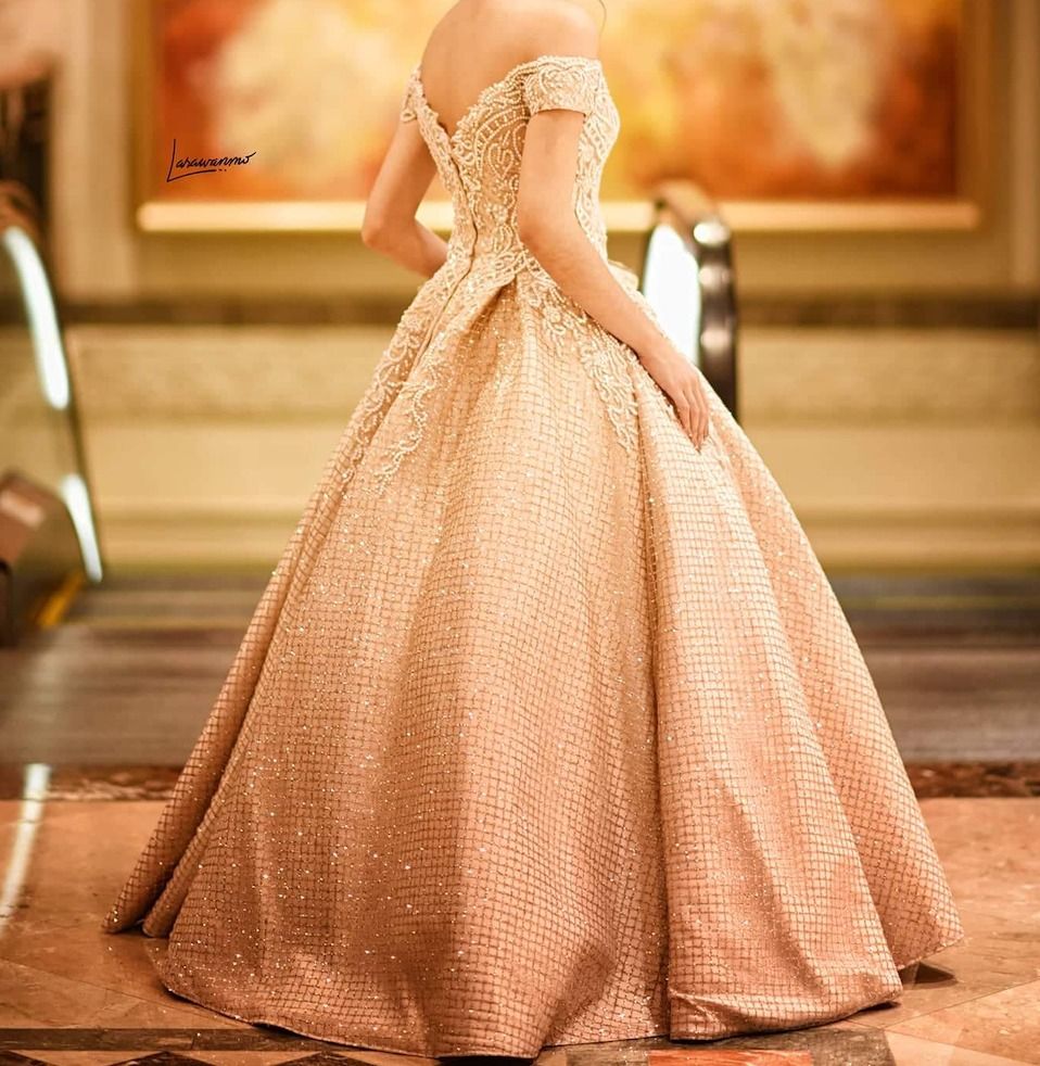 Gold ball gown prom dress store