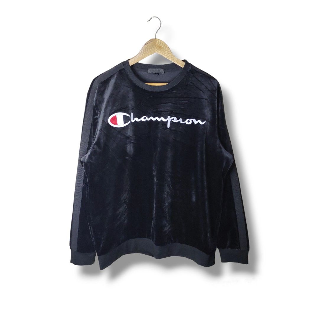Champion sweater black velvet clearance