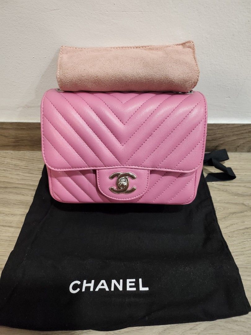 Chanel mini square chevron sales