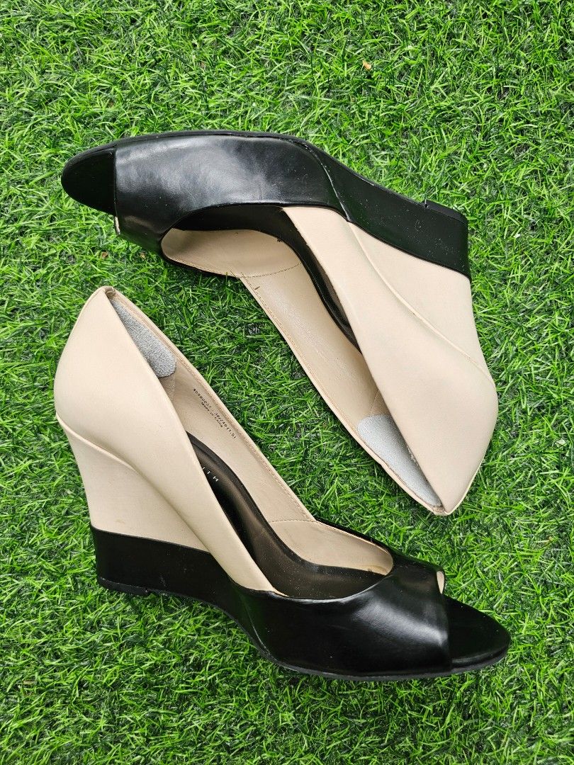 Cream peep toe wedges hot sale