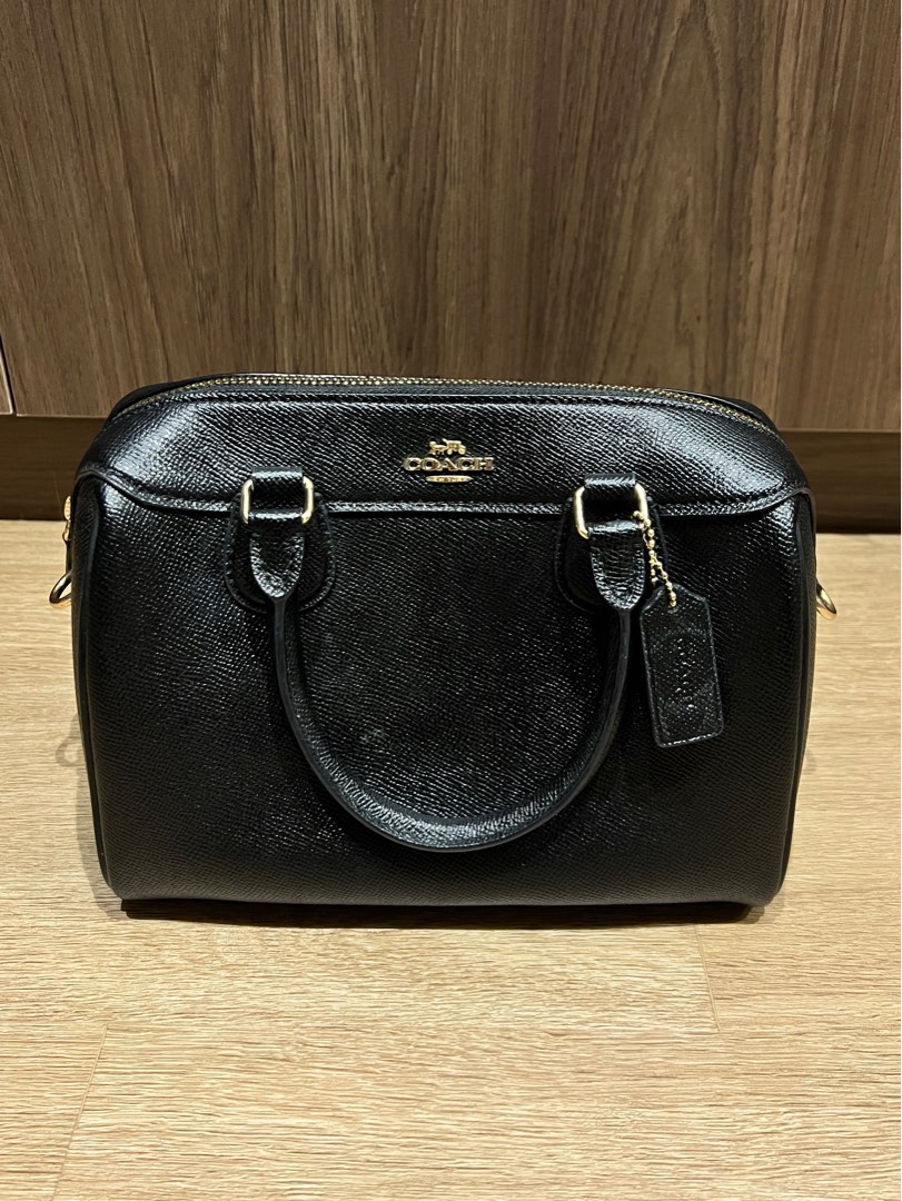 All black coach purse top