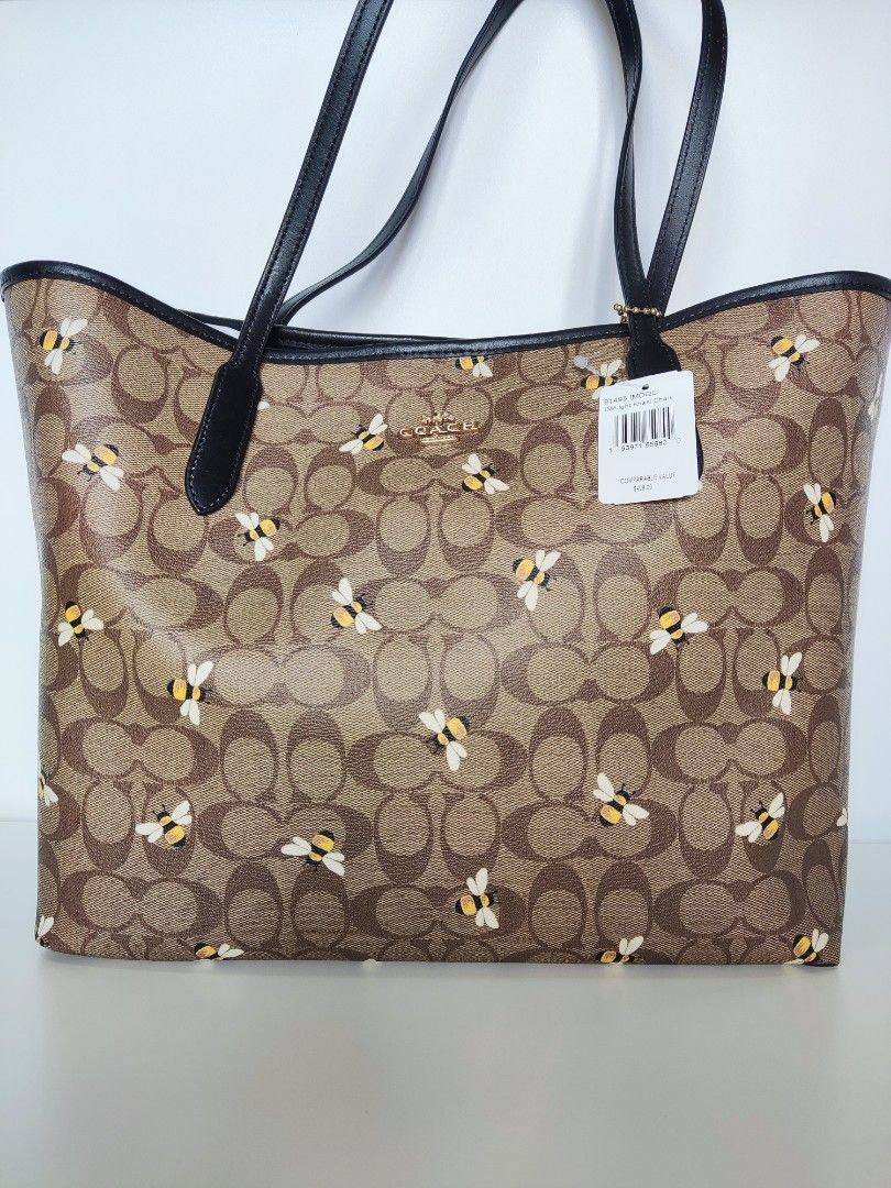 Coach city tote bee print clearance