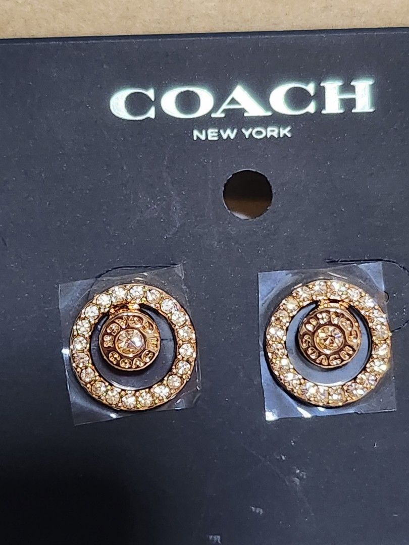 Coach open circle halo stud earrings top