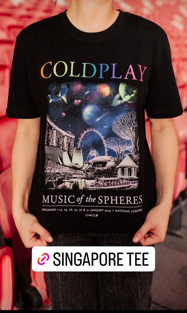 Coldplay official Singapore S sized concert tee
