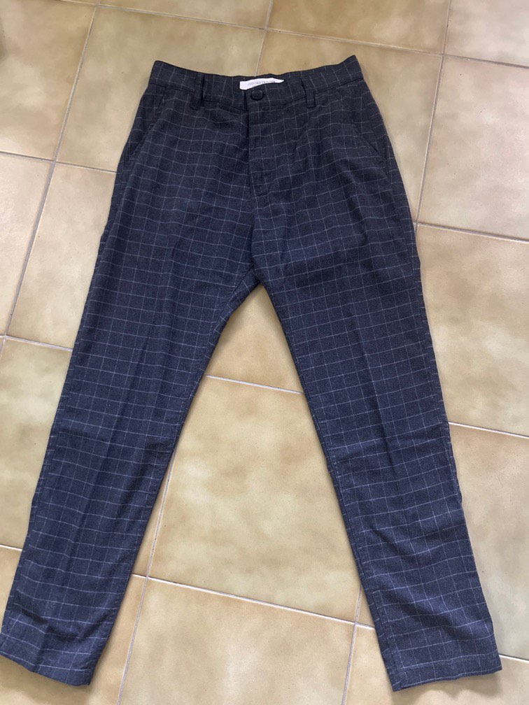 Checkered pants cotton on sale