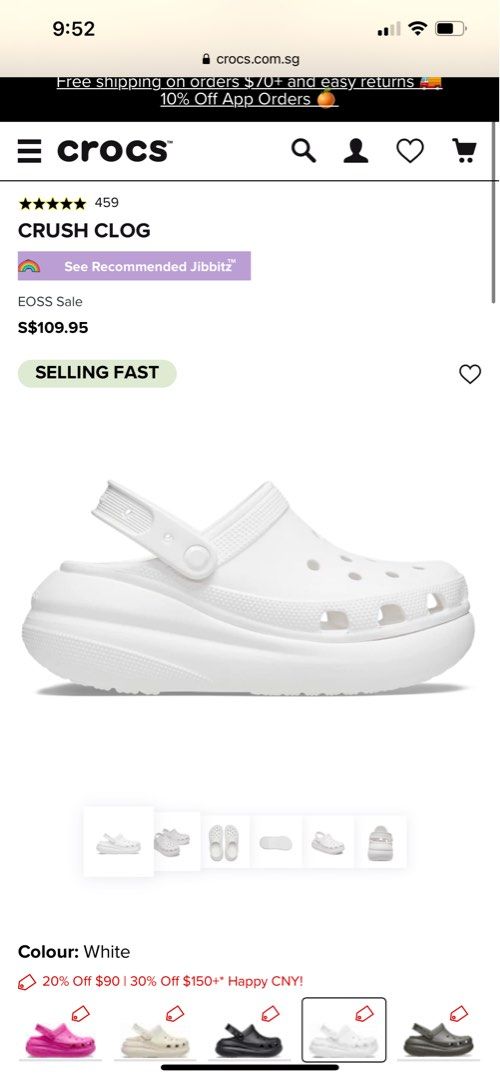 White crocs in store cheap