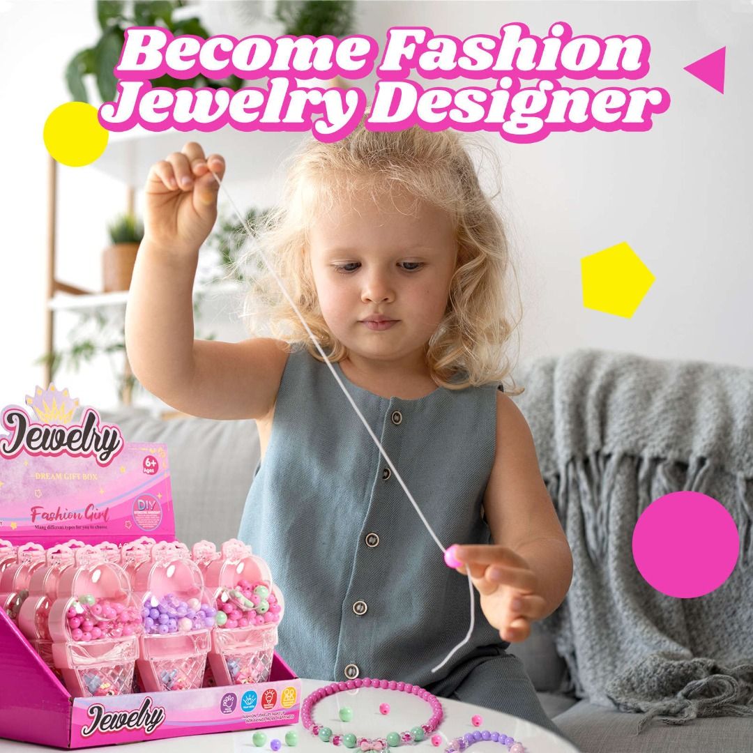 DIY Jewelry Beads for girls Goodie bag gift Party toy Kids Fashion Bracelet Necklace. HEYBABE