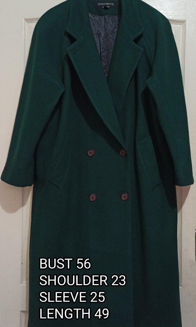 DONNYBROOK PLUS SIZE DARK GREEN LONG MAXI WOOL COAT WINTER JACKET